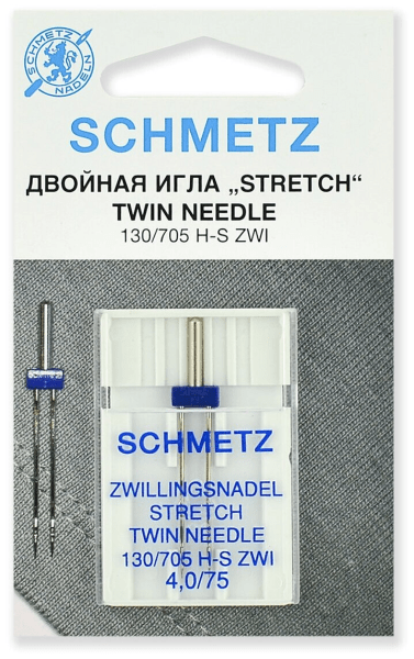 Иглы Schmetz стрейч двойные 130/705 H-S ZWI 4,0/75, 1 шт в Ишимбае